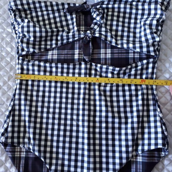 NWT Volcom reversible plaid one piece swimsuit M - Picture 12 of 13